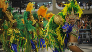 Revellers of Grande Rio samba school per